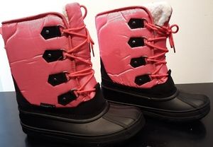 Hot Pink Snow Boots with Earmuffs - Size 8